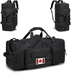 3 in 1 Tactical Gym Bag Backpack for Men 40-45L Expandable Travel Duffle Bag for Women Military Sport Duffel Bags Weekend Overnight with Shoe Compartment & Wet Pocket for Fitness, Black