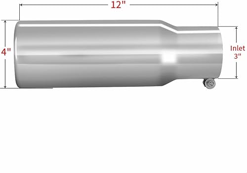 Miniatura 8 de Punta de escape negra, diseño de perno de entrada de 3 pulgadas, acero inoxidable recubierto de negro, puntas de silenciador de 3 pulgadas de
