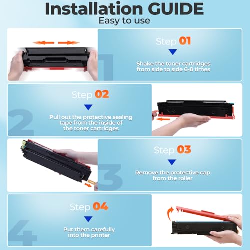 206X Toner Cartridges M283fdw M283cdw for HP 206X 206A toner Cartridges 4 pack, LaserJet M283cdw toner Cartridge, HP206X 206 set Toner for Color Laser Jet Pro MFP M255dw M283cdw M283fdn M282nw M255nw - Image 7