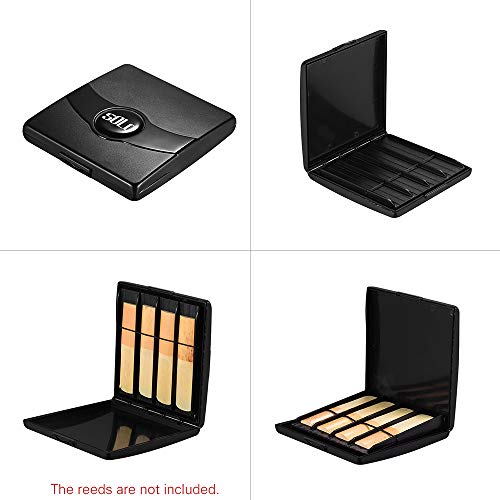 Andoer Caixa porta-estojo de palhetas pretas ABS 8 unidades Capacidade para palhetas de saxofone e c