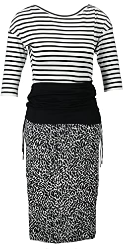 Marc Cain Damen Jersey Kleid N3 / 38 schwarz,weiß