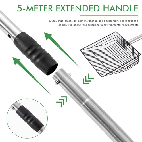 Hühnerkotschaufel,Hühnerstall Zubehör , 4 einstellbare 170cm Hühnerschaufel Katzenklo Schaufel für Trennung von KOT und Schutt von Sand de Hühner Einstreu Hühnerstreu Schaufel Chicken Poop Scooper