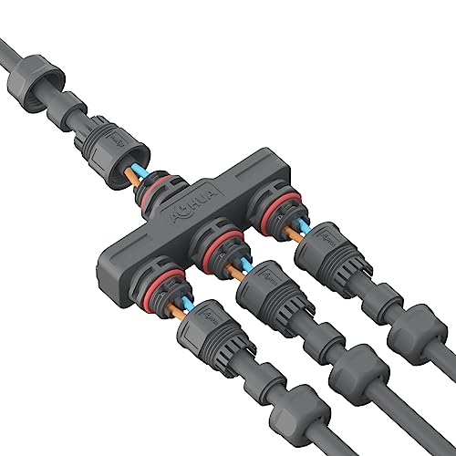 AOHUA M16 Waterproof Connector Outdoor Electrical Splitter Plug for 2pin Cables LED Connector IP68