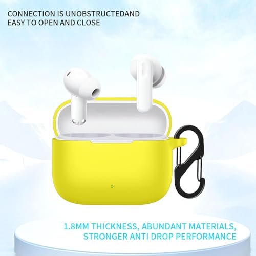 Image of Anvique Silicone Protective Case Cover for Oppo Enco Buds 3 Pro, Earbuds Accessories (Yellow S)
