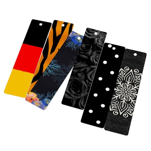 Marque-pages avec pompon motif tigre noir orange pour livre, manga et agenda