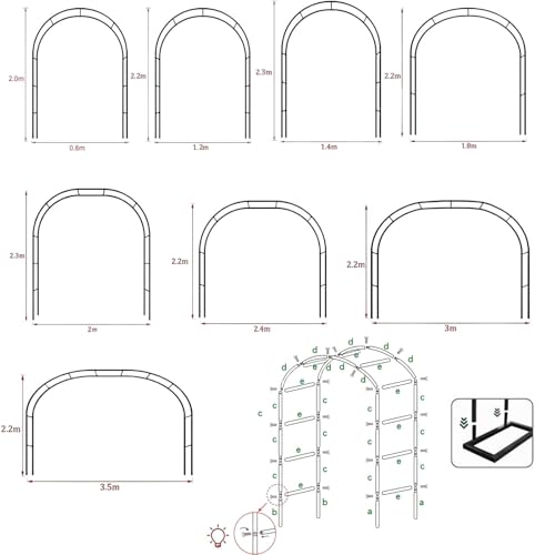 Arche de rosier en métal résistant aux intempéries pour jardin - 4