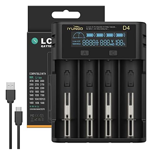Cargador de Pilas AA, AAA, Cargador de Pilas, Apagado automático, certificación CE, carga rápida, LCD, para Ni-MH/Ni-CD Pilas Recargables Li-Ion Ni-MH Ni-CD 26650 21700 20700 14500 AA AAA RCR123