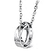 Dixivi Jewelry a Pair Valentine Couple Stainless Steel Double Ring Engraved Promise Necklace Sets