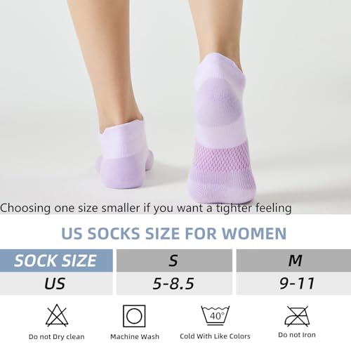 Image of FITRELL 5-6 Pairs Ankle Running Socks for Women Athletic Cushioned Low Cut Tab Sports Socks