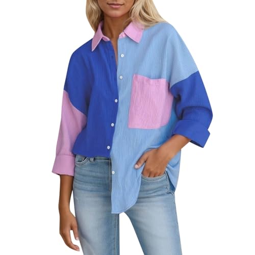 Chemise en lin femme contre la chaleur, tunique ample légère et respirante col tendance