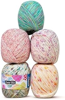 KnitPal Painted Wool Yarn for Knitting,30% Wool and 70% Acrylic-Acrylic Wool Blend Yarn-Variegated Yarn for Crocheting with Hand Painted Look-3 DK Weight Yarn-5 Skeins,1255yds/500g-Tropical Fruit Pack