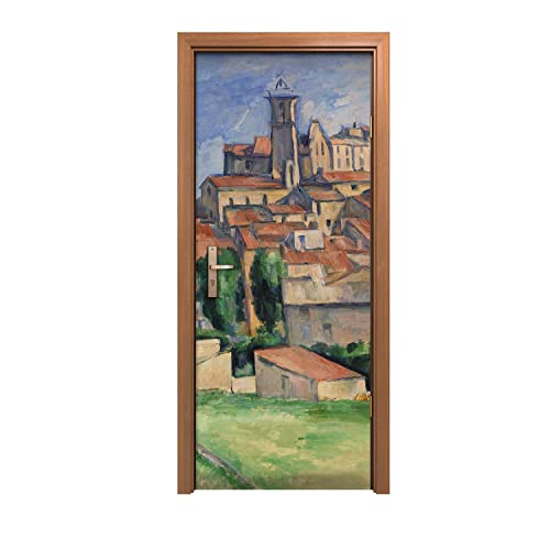 Autocollant de porte 80x200cm pour masquer une porte abîmée
