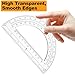 Nicunom 50 Pack Plastic Protractor, 6 Inch Math Protractors 180 Degrees Clear Protractor for Geometry Student Classroom School Office Supplies
