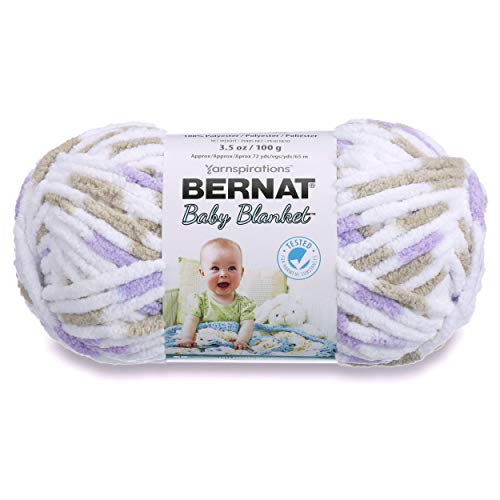 Image of Bernat Baby Blanket Yarn, 3.5 oz, Gauge 6 Super Bulky, Little Lilac Dove Print