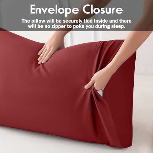 Pillowcases King Size 2 Pack, Cooling Viscose from Bamboo Pillow Cases with Envelope Closure, Cool & Breathable Pillow Cover for Hot Sleepers and Night Sweats, 20' x 40'