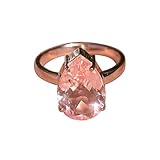 Forme de la pierre : poire Argent sterling 925 Morganite Quartz Naturel, Double Pierre Morganite Quartz Bagues Bijoux (10)