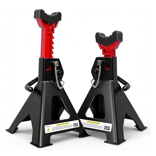 YATOINTO Jack Stands 3 Ton (6,600 LBs) with Double Pin Locking, Car Jack Stand 11.22'-16.54' Adjustable with Rubber Pads, Jack Stands for Trucks,Home,Garage, SUV, Pickup,Car,UTV/ATV,1 Pair