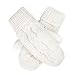 HDE Womens Winter Gloves Crochet Twist Cable Knit Hand Warmer Mittens,White,One Size