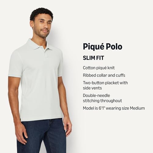 Image of Amazon Essentials Men's Slim-Fit Short-Sleeve Cotton Pique Polo Shirt