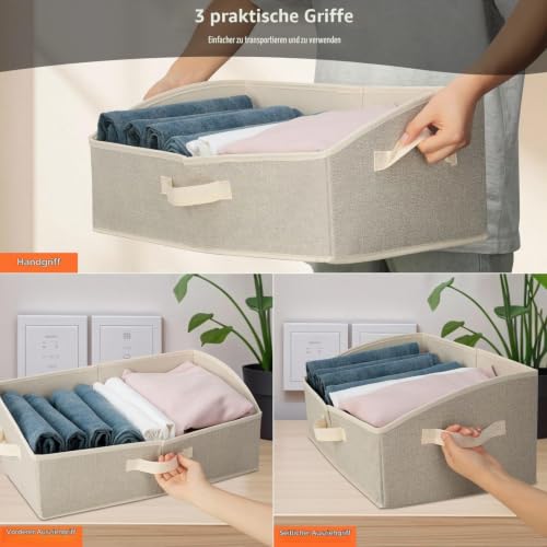 AiQInu Aufbewahrungsbox 2 Stück mit Griffen 28L,Faltbare Aufbewahrungskorb stoff 50x28.5x20cm,Großer Körbe Aufbewahrung… – Ansicht 4