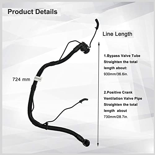 Positive Crank Ventilation (Pcv) Valve Pipe With Bypass Valve Tube, Parts 25193343 Tubing For Chevrolet Sonic Trax Cruze 2011-2020 #TOP1
