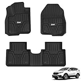 3W Floor Mats Fit for Honda CR-V 2017-2022 (Include Hybrid) TPE All Weather Custom Fit Floor Liner for Honda CRV 1st and 2nd Row Full Set Car Mats Black