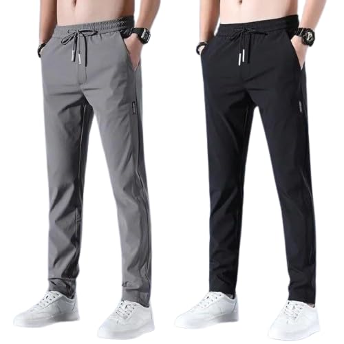 Image of Check MyKart Men's Combo Sports Regular Fit Lycra Track Pant with Two Side Pocket, Elastic Stretchable Jogger Suitable for Active Wear, Running