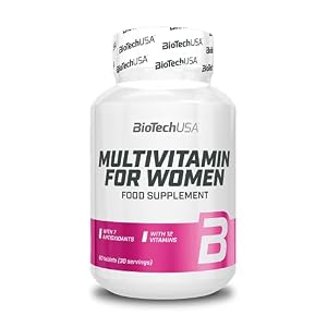 BioTechUSA Multivitamin For Women | 12 Vitamine + 11 Mineralien | Energie-, Knochen- und Immunsystemunterstützung | Antioxidantienschub, 60 Tabletten