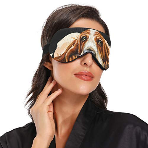 Alaza Dog Breed Basset Hound Sleep Mask For Women Men Blackout Cooling Funny Eye Mask For Sleeping With Elastic Strip #TOP1