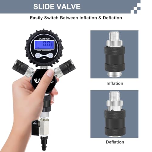 Image of Uharbour 4 Tire Inflation Deflation System, 4 Tire Air Up Down System, 4 Tire Pressure Equalizer, Inflate or Deflate All 4 Tires at Once, Flexible Air Hose Fits Up to 155 inch Wheelbase.