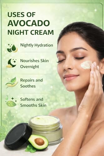 Image of Avocado Nourishing Cream | Skin Brighten & Tan Removal Face Cream | Removes Dullness, Adds Shine & Glow | Fast Results in 7 Days | Moisturizing Avocado Extract Face Cream for All Skin Types