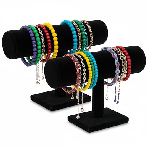Comelyjewel Bracelet Holder Stand Set of 2, Velvet...