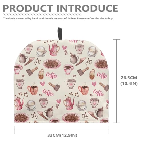 Image of Tea Cosy Tea Pot Cozies Decorative Accessories for Teapots Dome Shaped Kitchen Home Table Decorative Breakfast Warmer Dust Proof Teapot Cozies, Coffee Pink Beige