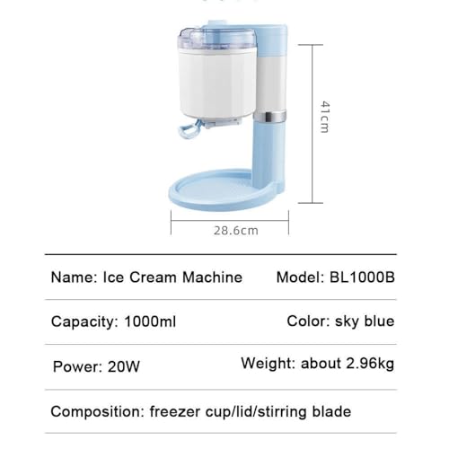 LTdlhFk Eiscreme-Maschine,Joghurt-Eiscreme-Maschinen,Doppelklingen-Rührwerk,Lebensmittelqualität Liner,Home DIY Automatische Eiscreme-Maschine,Für Home Cafe Eiscreme Machen – Bild 8
