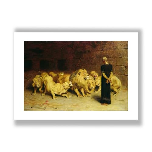 Daniel dans la tanière des lions impression d'art mate Briton Riviere grand format