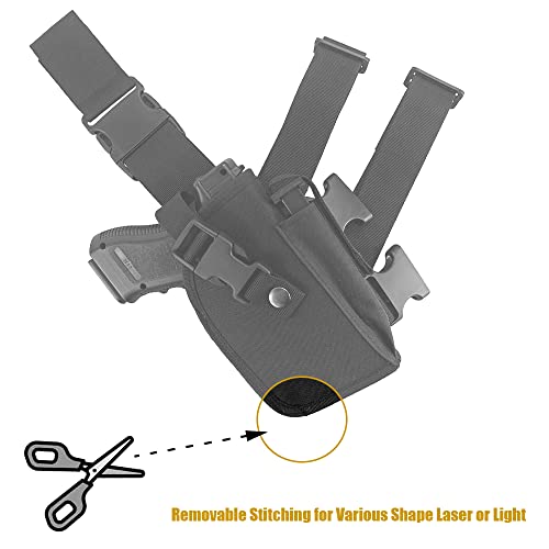 Bursport Universal Drop Leg Holster For Handguns With Under Barrel Laser Or Light For Medium Full Size Handguns #TOP2