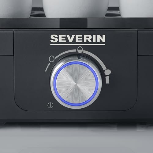 Foto von SEVERIN Eierkocher für 6 Eier mit elektronischer Kochzeitüberwachung, inkl. Messbecher mit Eierstecher, Eier Kocher für ideale Härtestufe, schwarz, 420 W, EK 3166