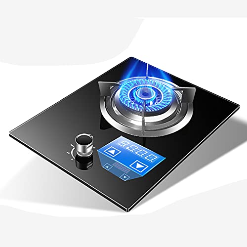Image of Gas Stove Gas Built-In Gas Cooktop 5.2Kw Glass Cooker Hob 1 Burner,With Zinc Alloy Knob &Flame Failure Protection (F LPG) (D NG)