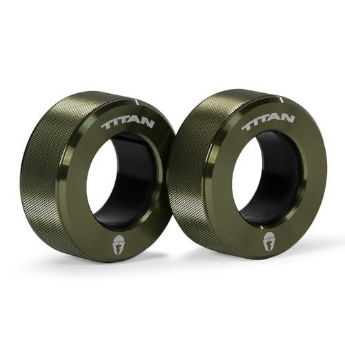 Titan Fitness TwistLock Pro Aluminum Barbell OD Green Collar Set, 59.5mm-51.5mm Sleeve Diameter, Quick Release Olympic Barbell Clamps, Pair of Magnetic Aluminum Weight Clips with Easy-Grip Knurling
