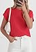 PRETTYGARDEN Women's 2026 Spring Fashion Sweater Vest Business Casual Crochet Tops Cap Sleeve Knit Shirt Beach Summer Outfits (Red,Small)
