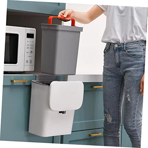 Caneca de basura rectangular blanca de plástico pared miniatura 2