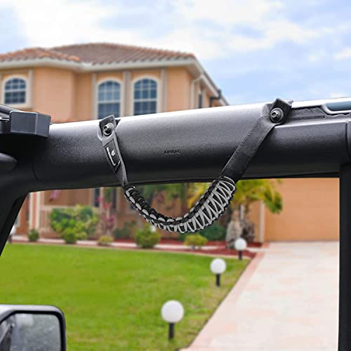 SEVEN SPARTA 4 Pack Roll Bar Grab Handles Compatible with Ford Bronco 2021-2025 2/4 Door, Paracord Grip Handle, Replacement for Bronco Interior Accessories (Not Compatible with Bronco Sport)