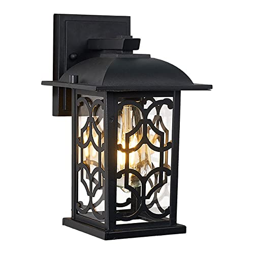 CHUNGYANG Moderno aplique de pared negro para exteriores, granja, jardín, porche delantero, faroles de pared exteriores de aluminio, impermeables, iluminación exterior montada en la pared para casa