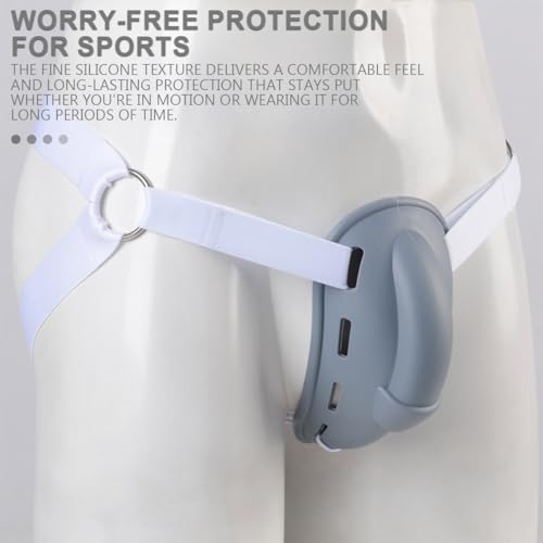 DOERDO DD Underwear Bulge Cup for Men Silicone Foreskin Cover, Stereo Shape Prevent Friction Men Circumcision Cover with Fixing strap, XXL Grey3