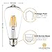 HUDSON BULB CO. Vintage LED Edison Light Bulbs, 60W Equivalent, E26/E27 Base, 2700K Soft White, Dimmable, ST58 Style Decorative Lights - 6 Pack