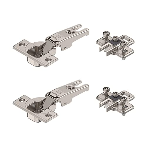 2 x siwitec Blum MODUL Kühlschrank-Schlepptürscharnier Set zum Anschrauben, vernickelt, inkl. Exzenter-Kreuzmontageplatte