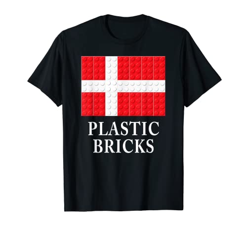 Souvenirs Denmark Plastic Bricks Building Blocks Danish Flag T-Shirt