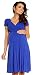 Zeta Ville - Women's Maternity Wrap V-neck Summer Dress - Short Sleeves - 108c (Royal Blue, US 8, L)