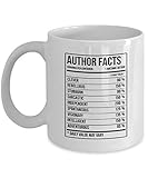 NA Autor Kaffeetasse - Autor Geschenke Autor Nährwertangaben Etikett Keramikbecher - Knebel Geschenke für Frauen, Männer oder Freunde - Weihnachten, Geburtstag Geschenke Idee für Autor - Weiß
