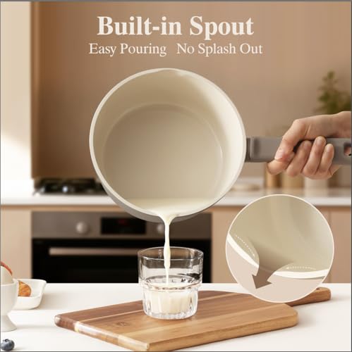 Image of SENSARTE Ceramic Pots and Pans Set Nonstick, 20Pcs Cookware Set, Taupe